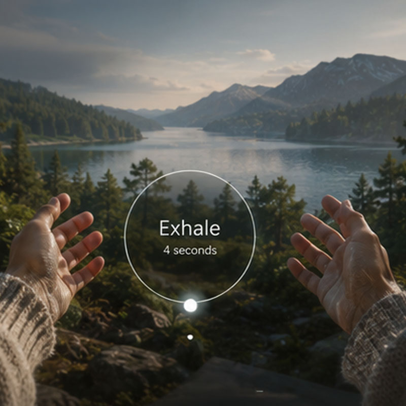 Guided Practice — Enter breathing, focus, grounding, movement, and reflection modes.